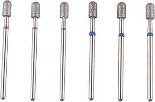 MZCMSL Cylinder Cuticle Nail Bit Set with Case, 6pcs Safety Manicure Drill Bits for Nail Salon, 3/32 Shank Nail File Bit (Fine+Medium)