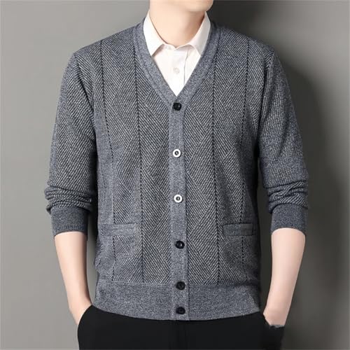 Winter Warm Knitted Cardigan Men V-Neck Fashion Sweatercoat Thick Fleece Casual Knit Sweater Cardigans Man3