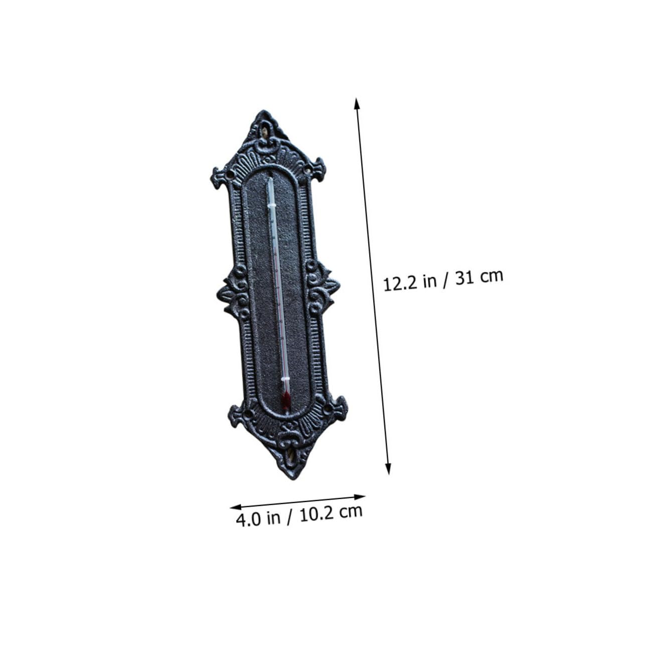 Ciieeo Wandthermometer Klassische Wandmontage für Innenbereich aus Schmiedeeisen Robustes Dekoratives Heimthermometer mit Hygrometer Schwarz für Garten und Wohnraum