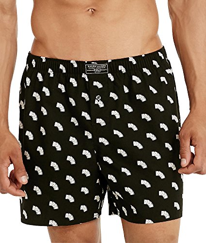 Polo Ralph Lauren Classic Woven Printed Boxer, Black, Medium