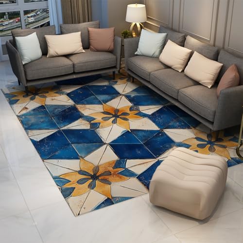 Moquette géométrique rétro pour entrée et cuisine tapis patchwork 80x120