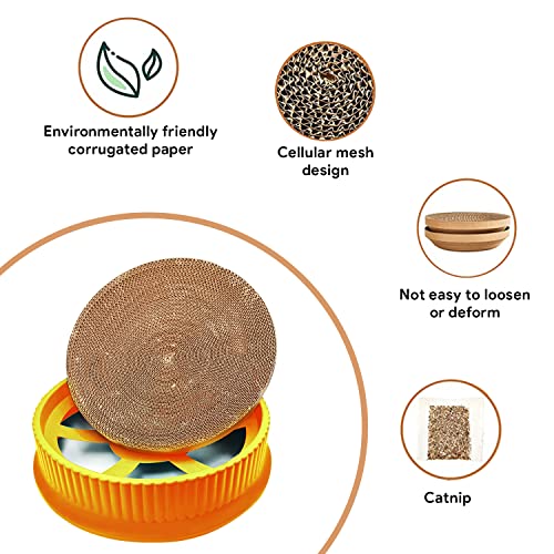 Goofy-Tails-Cat-Scratcher-Lounger-Recycled-Paper-Corrugated-Scratch-Pad-for-Cats-Sunset-Yellow-40-cm-x-40-cm-x-11-cm