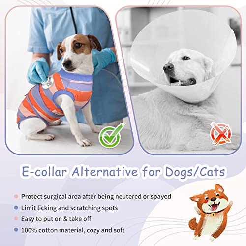 Kuoser Recovery Suit For Dogs Cats After Surgery, Pet Recovery Onesie Calming Shirt Dog Abdominal Wounds Bandages, Anti-Licking Pet Surgical Snugly Suit, Substitute E-Collar & Cone #TOP4