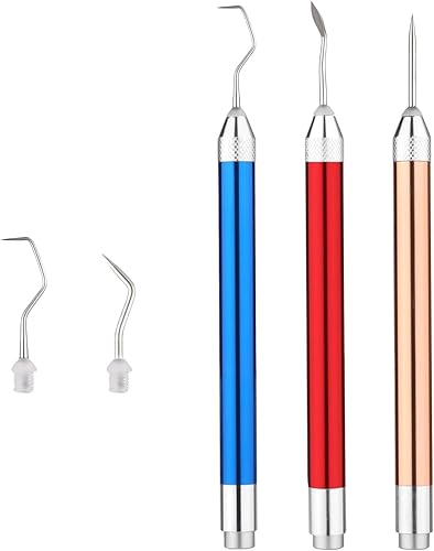 3 herramientas de deshierbe LED para vinilo, herramienta de deshierbe de vinilo con cinco ganchos diferentes, herramienta de deshierbe iluminada,