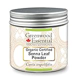 Greenwood Essential Poudre de feuille de séné pure (Cassia angustifolia) de qualité thérapeutique naturelle 200 g