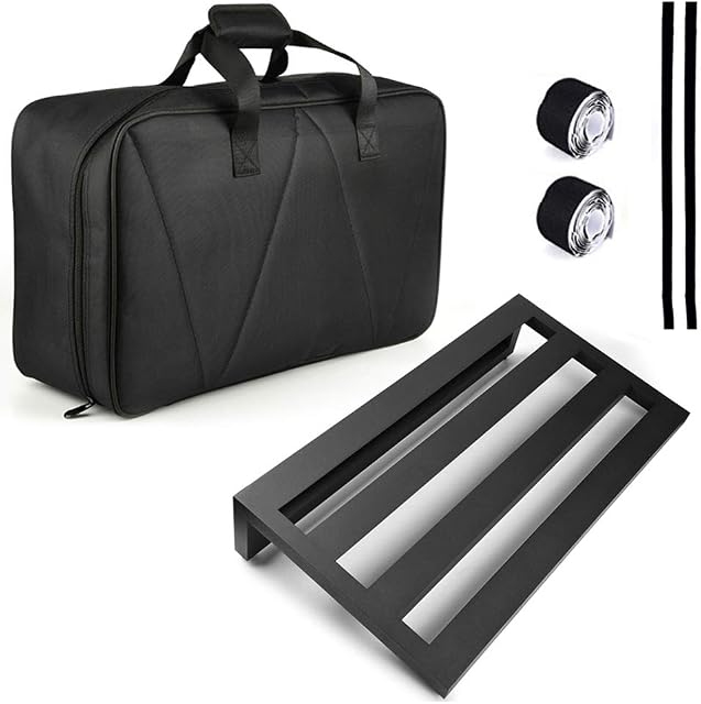 Pedal Board for Guitar Bass Effects Pedal Pedalboard with Carry Bag, 2PCS Pedal Board Tape 19.5 x 11 inch