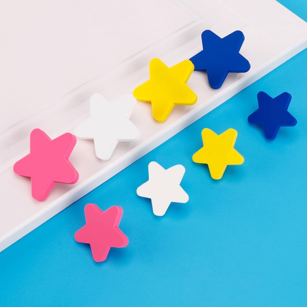 bouton de meuble, 9 pièces caoutchouc souple anti-collision bouton de meuble enfant, étoiles, lune et nuages ​​bouton de porte, pour assurer la sécurité de bébé bouton de tiroir (bleu)