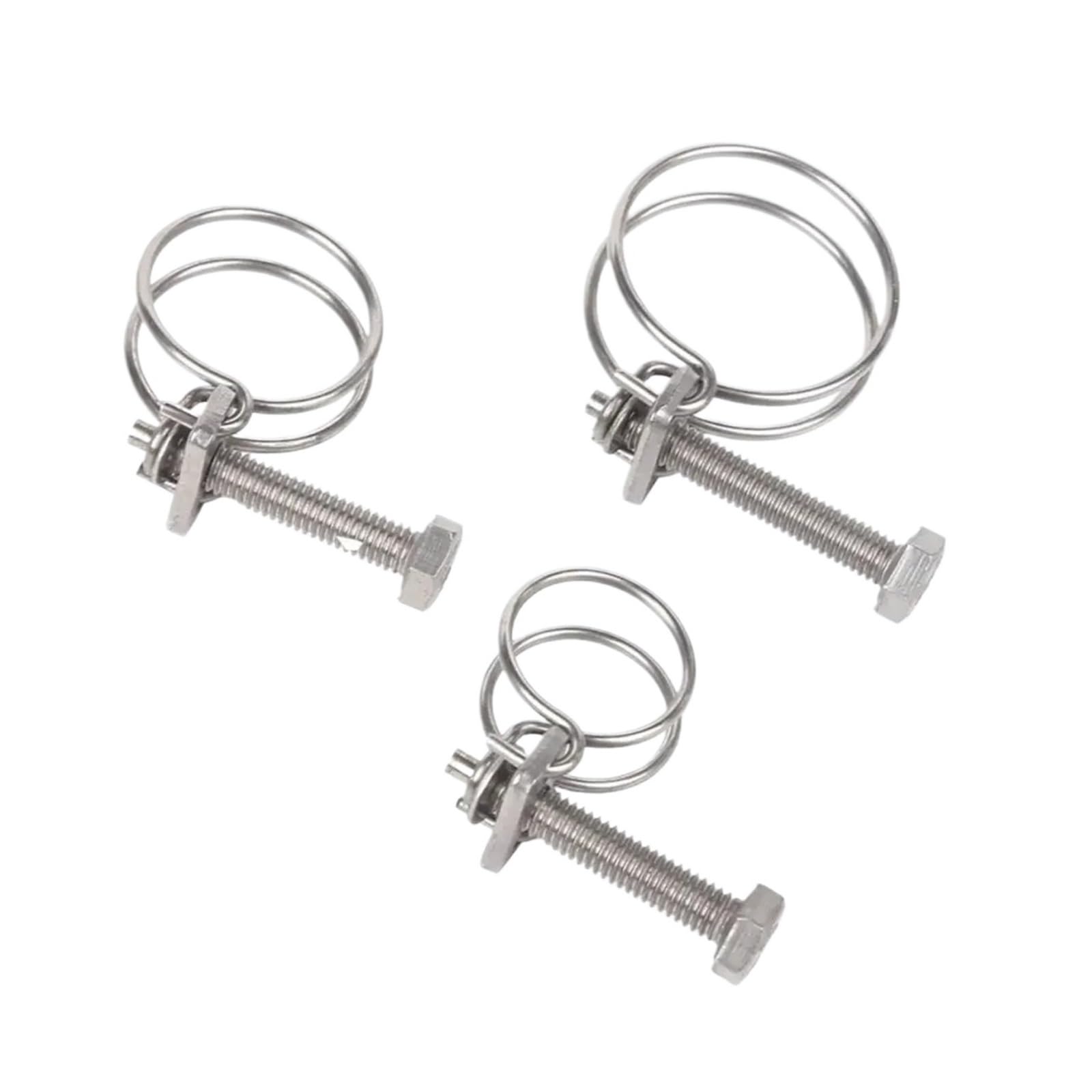 Morsetto per tubo a doppio filo, kit assortito di fascette stringitubo a doppio filo, clip per tubo fisso in acciaio inossidabile 304 (17-20 x 2,0 mm)
