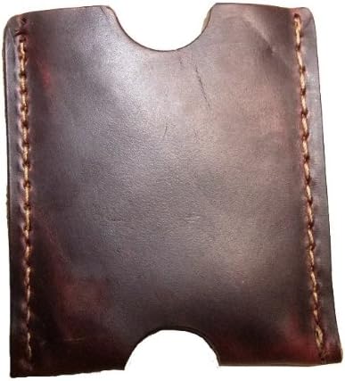 Handmade Rustic Leather Card Holder / Money Sleeve (Brown) #Card sleeve2