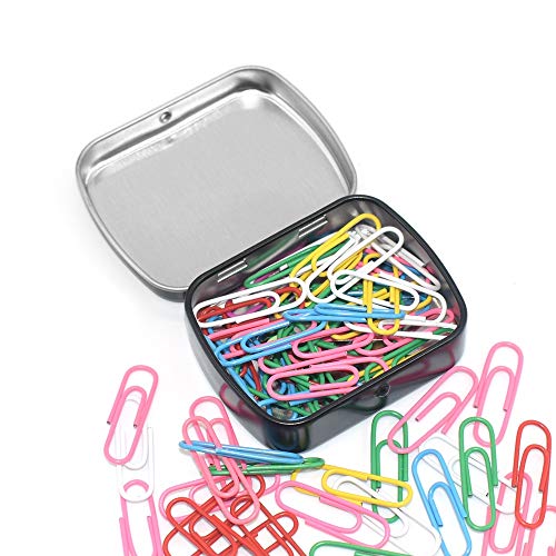 9 Pack Metal Rectangular Hinged Tin Boxes With Lid,2.4X1.8X0.6 Inch, Containers Portable Box For Small Storage Kit Home Organizer,Black,White,Silver Model 604715 #TOP5