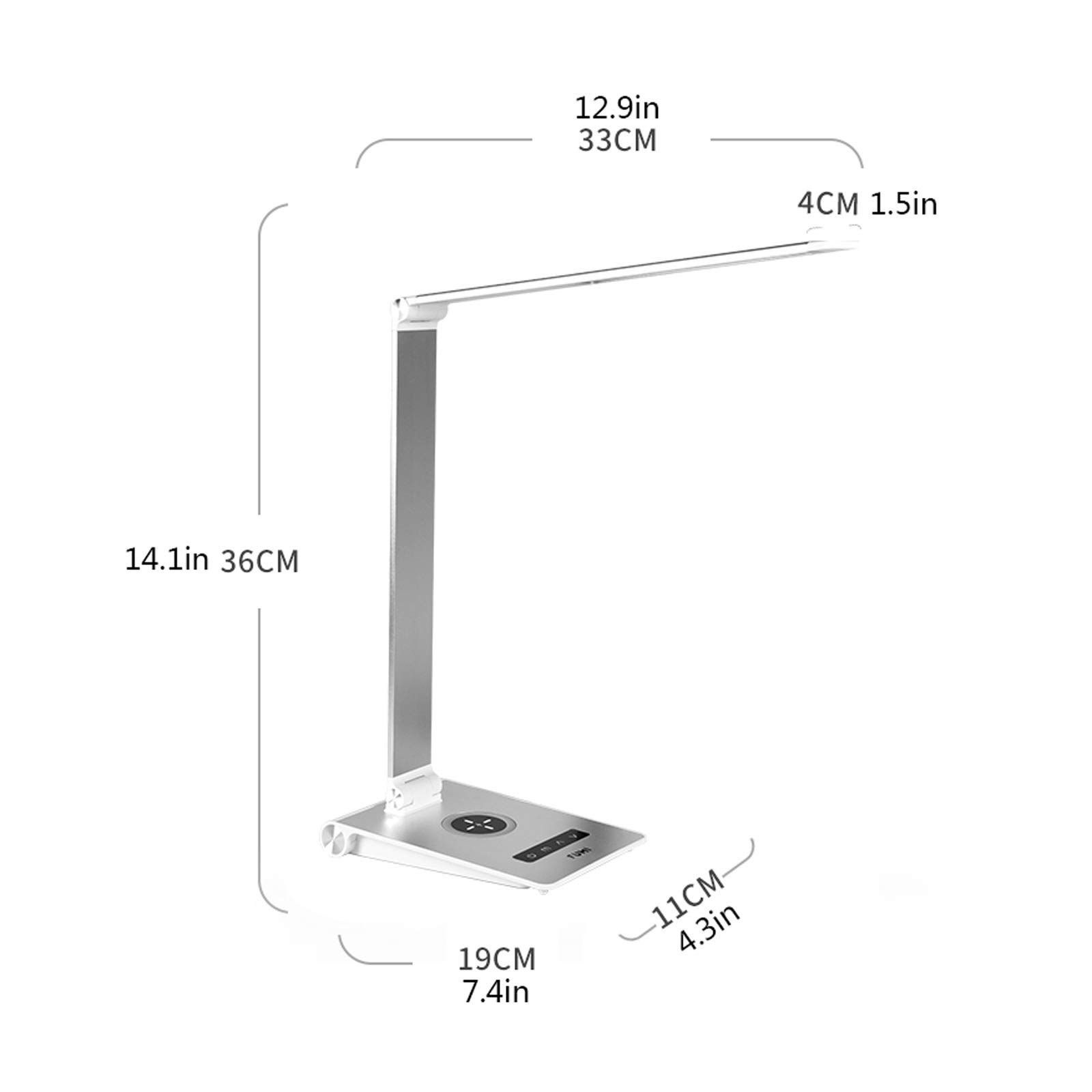 Lampada da Scrivania Lampada da tavolo pieghevole LED lampada da tavolo con 5 luminosità Dimmer e 3 modalità colore Toccare la luce di lettura del controllo touch con telefono cellulare wireless / cab