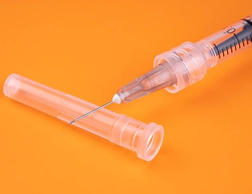 Miniatura 5 de Jeringas de 1 ccml con aguja de 0.5 pulgadas desechables cada una envuelta individualmente, paquete de 20 (0.0 fl oz-27G-20pcs-RL)