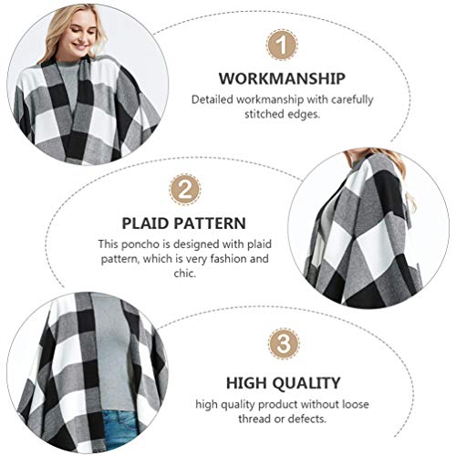 KESYOO Xale Wrap Tassel Poncho Xale Capa Poncho Poncho Capa Frente Aberta Suéter de Inverno Longo Ca
