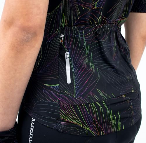 Camisa de Ciclismo Feminina Marcio May Funny Rainbow Leaves