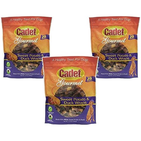 (3 Pack) Cadet Duck and Sweet Potato Dog Treat Wraps, 28 Ounces each Cover