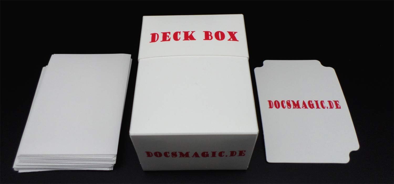docsmagic.de Deck Box + 60 Mat White Sleeves Small Size - Mini - YGO, Mat Sleeves