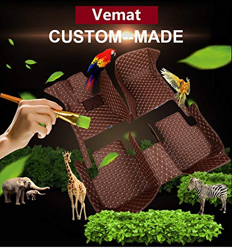 Vemat Car Floor Mats For Bmw E66-7 Series 740Li /750Li/760Li -2002-2008 (Black With Beige Stitch) #TOP3