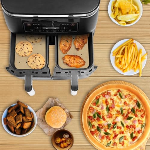 2pcs Air Fryer Rack Set with 100pcs Parchment Paper Compatible with Ninja Foodi DZ201, DZ401, 304 Stainless Steel Toast Dehydrator Racks Air Fryer Paper Liners (2) by Sun3drucker - Image 6