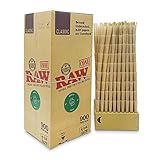 RAW Cones Classic 1 1/4 Size: Box of 900 - Pre Rolled Rawthentic Cones Rolling Papers & Tips, 84mm, All Natural, Green Blazer Sticker