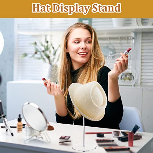 Blmsian 2 Pack Acrylic Hat Stands, Durable Decorative Wig Display Rack Hat Stands For Organizer And Displaying Various Hats, Wigs, Watch, Jewelry (12 Inch In Height, Round Bottom) #TOP1