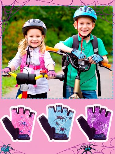 Image of Boao 3 Pairs Kids Half Finger Bike Gloves