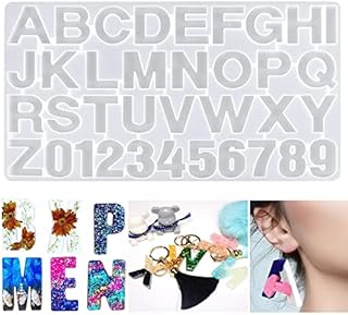 3D Upgraded Numbers Letters Alphabet Silicone Casting Resin Mould Jewelry Pendant Making Mold Women's Earring Molds for Wedding Baby Shower Birthday Handmade Women Girls Gift Craft DIY