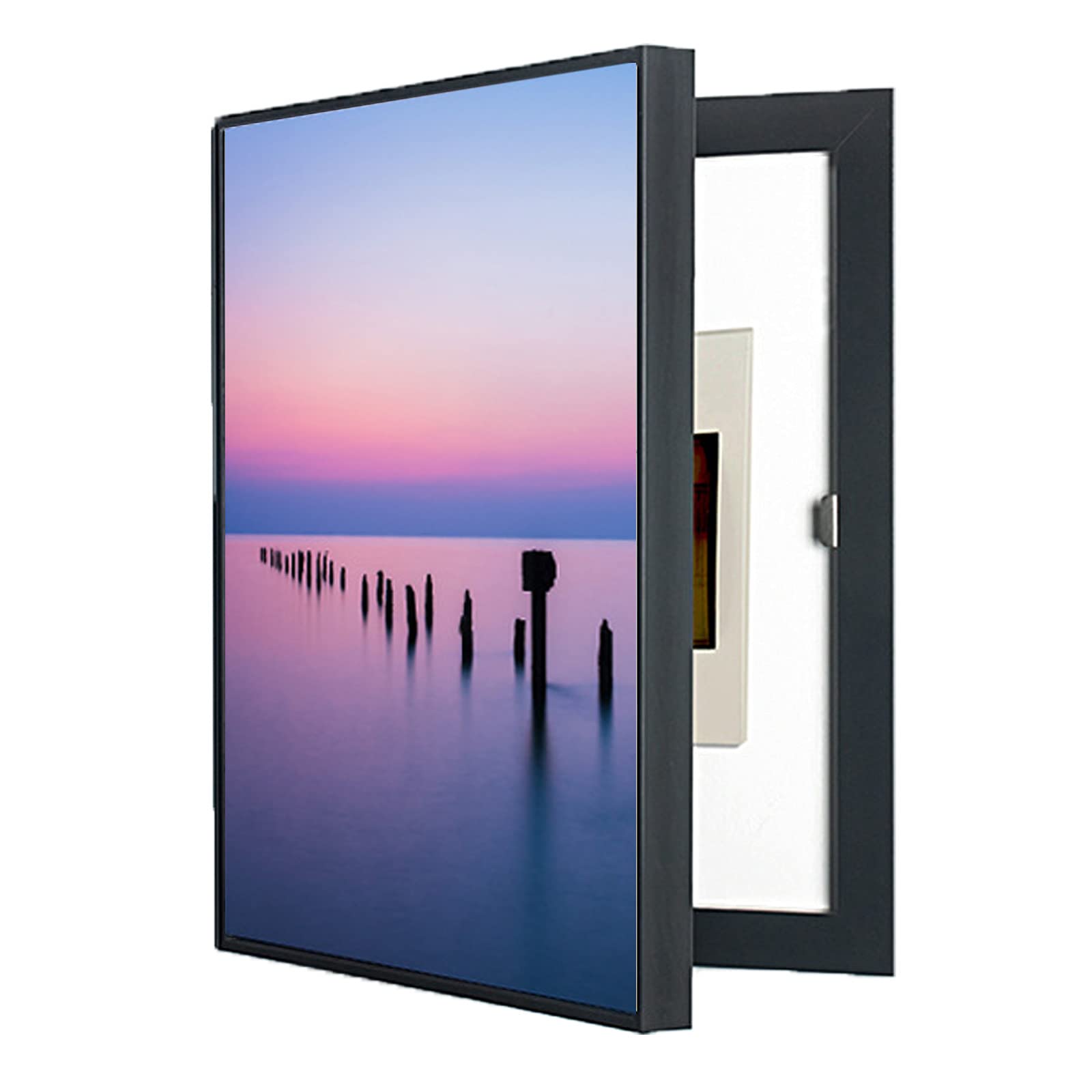 ZMQU Electric Meter Decoration Painting Cover with Frame, Black, Multiple Sizes(C,40x50cm)