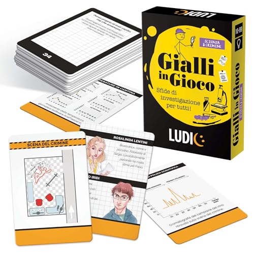 Ludic - Gialli in Gioco Scienza & Crimine - Sfide di Investigazione per tutti! - Gioco di Società per 2 o più Giocatori, Anni 10+, Investigazione per Tutta la Famiglia | IT60872
