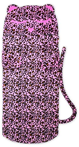 Iscream 76" X 28" Faux Sherpa-Lined Silky Fleece Zippered Sleeping Bag - Lush Leopard #TOP24