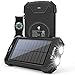 BLAVOR Solar Power Bank 10000 mAh Caricabatterie Solare Portatile LED Impermeabile Antiurto per Il Cellulare iPad Tablets e più (Nero)