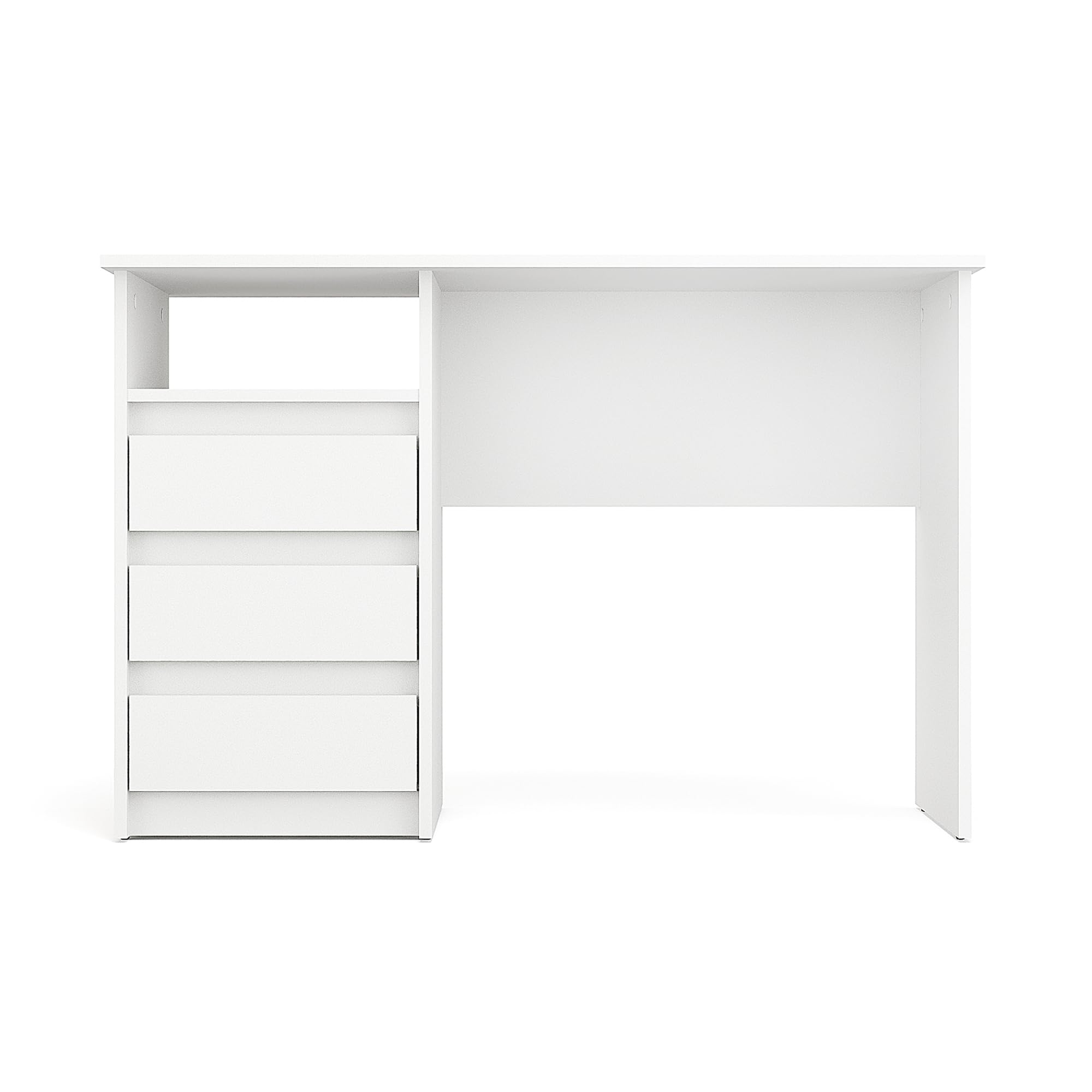 Komto Bureau avec Rangement – Modèle Blanc avec 3 Tiroirs, Idéal pour Chambre Ado ou Espace de Travail, Style Moderne | Oslo 110 x 50 x 74 cm