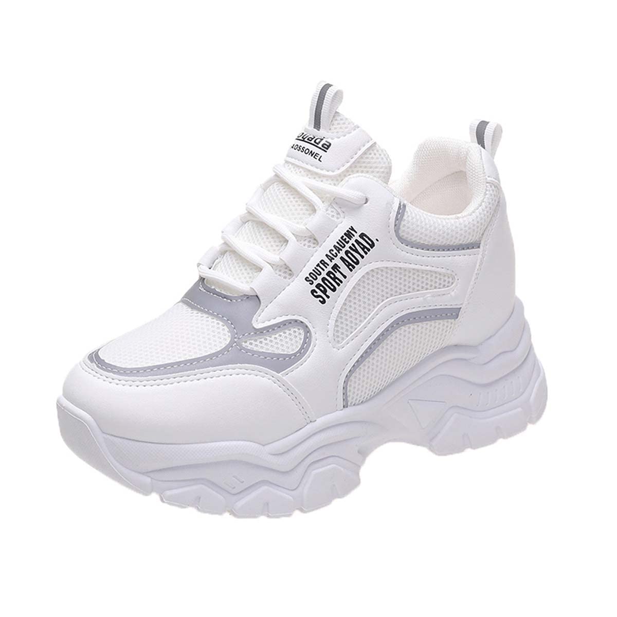 Scarpe Donna Sneakers con Zeppa Interna Alta Scarpe da Ginnastica Fitness Sportive Tacco Interno