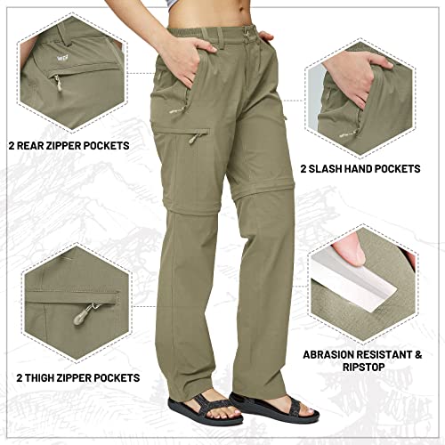 Mier Women's Convertible Cargo Hiking Pants Lightweight Stretch Outdoor Pants With 6 Pockets, Quick Dry And Water Resistant, Rock Grey, 16 #TOP2