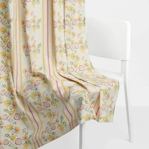 Image of haus & kinder Digital Printed Cotton Door Curtains 7 Feet Long Pack of 2 Door Curtains, 7 Feet Curtains for Door (Petaline, Multi 130x213 CM)
