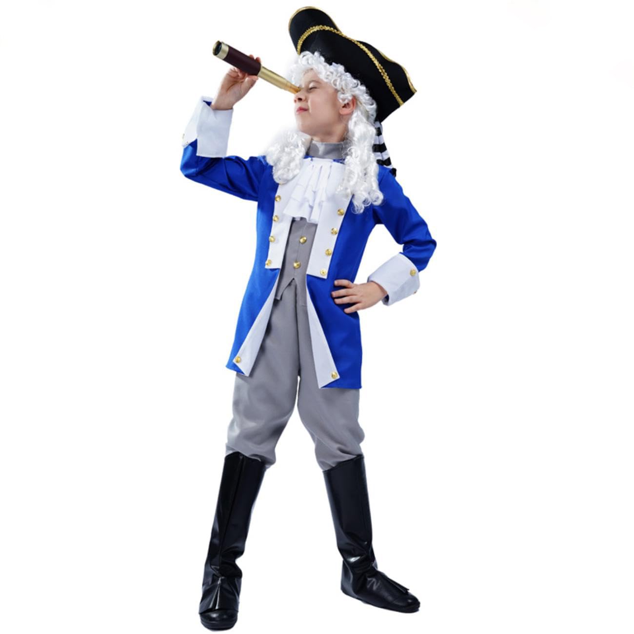 SEA HARE Children's Colonial General Role Play Costume (XL:13-14 years), Blue - Image 3