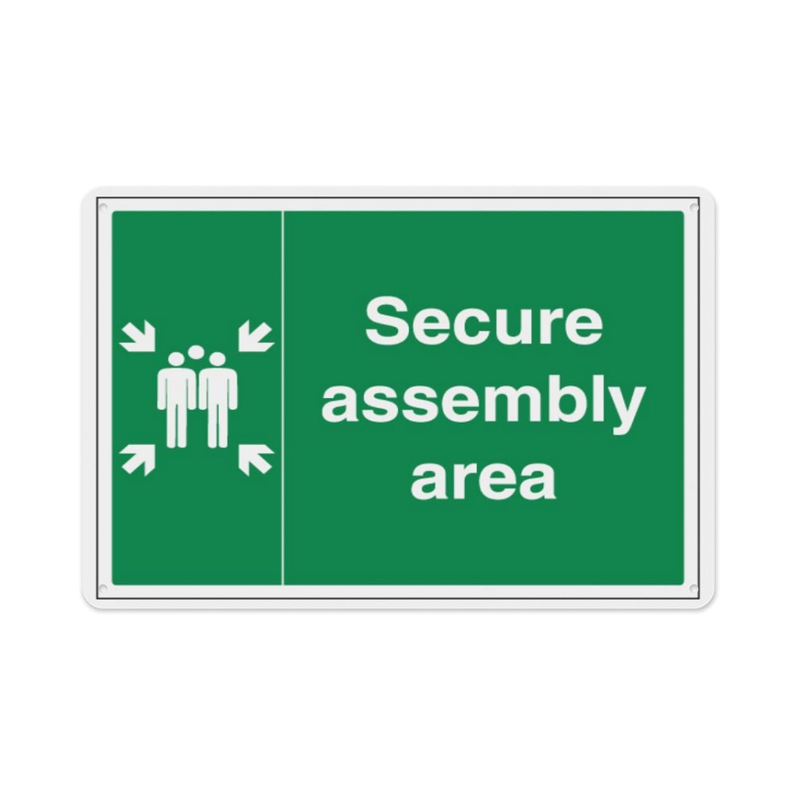 peiyeety Secure Assembly Area Aluminum Tin Warning Signs For Home Outdoor Garden 12X16 Inches