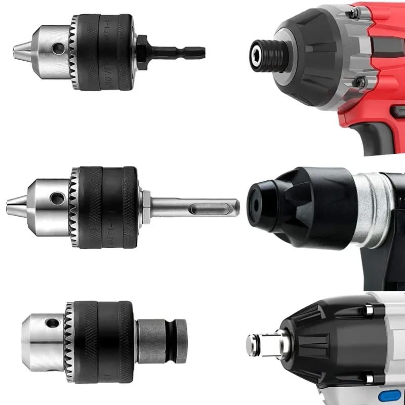 1 Pieza 1,5-13 mm Convertidor 1/2 20UNF Llave Taladro Adaptador Roscado Hexagonal SDS1/2 Llave de Impacto Cuadrada Varilla de Conexión Hexagonal(Hex Adaptor (3PCS))