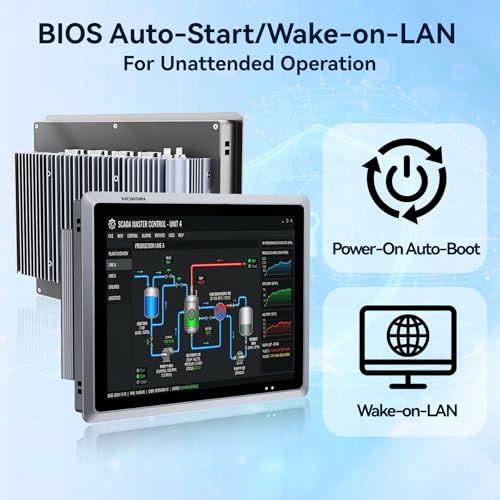 Image of 19 inches Industrial Embedded Panel PC,Ubuntu 22.04 LTS,IP65 Capacitive Industrial Touchscreen Panel,Fanless All-in-One Computer,for Edge Computing,HMI,SCADA(i7-7500U,8GB RAM 256GB SSD)