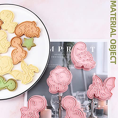 MTAPH Cortadores de biscoito em forma de dinossauro, 6 estilos de cortadores de biscoito de dinossau