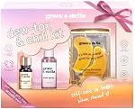 grace & stella Ensemble de soins de la peau primé - Cadeaux d'anniversaire pour femmes - Essentiels de voyage avec masques pour les yeux dorés, sérum à l'acide hyaluronique et spray à la rose - Cadeaux pour enterrement de vie de jeune fille, cadeaux pour adolescentes - Végétalien
