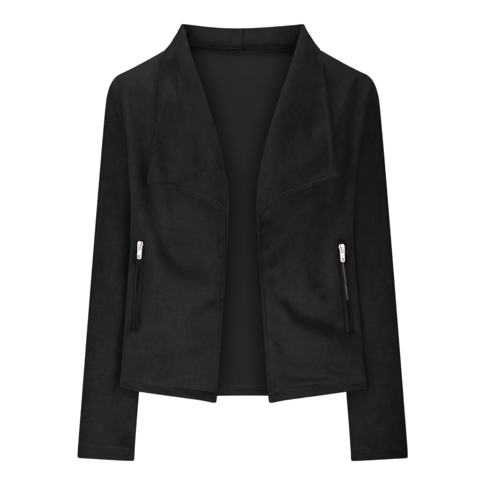 Sportlicher Blazer Damen, Blazer Lang Damen Elegant Langarm Elastisch Cardigan Casual Leicht V-Ausschnitt Blazer Kurzblazer Jacke EIN-Knopf Mit Stretch Und Reverskragen Damen Blazer