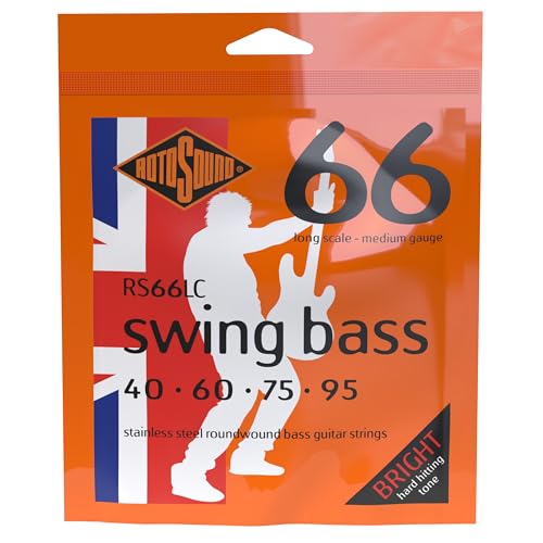 Rotosound RS66LC Swing Bass 66 Stainless Steel Bass Guitar Strings ((40 60 75 95)