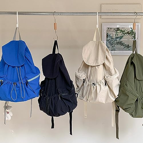 Mochila de gran capacidad con diseño plisado y cierre de cordón seguro para niñas 4