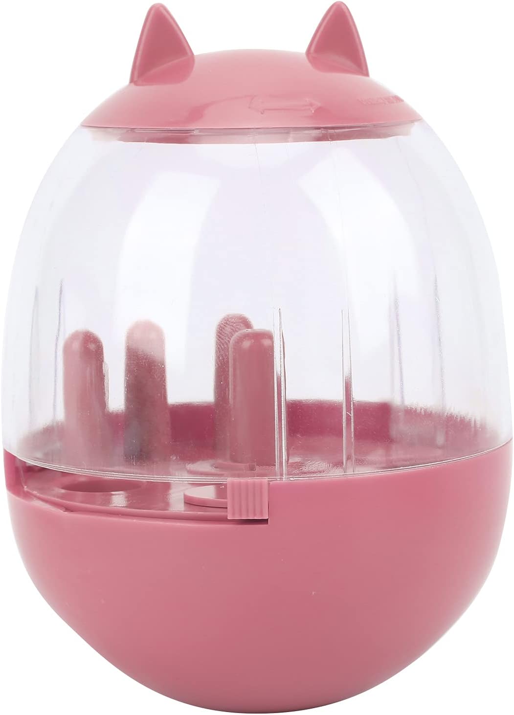 Food Dispenser Toy, Plastic Material, Cat Head Tumbler Design, Slow Food Structure, 3.5x5.3 in, Suitable for Cats and Dogs Interactive Feeding Puzzle (Tumbler-Girl Pink)