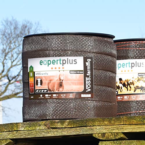 VOSS.farming 200m Ruban de clôture de pâturage Brun de 40mm de Large, clôture pour Chevaux, Poney, Paddock et pâturage, Brin 8 échelle en Acier Inoxydable, échelle en cuivre pour Chevaux et poneys – vue 8
