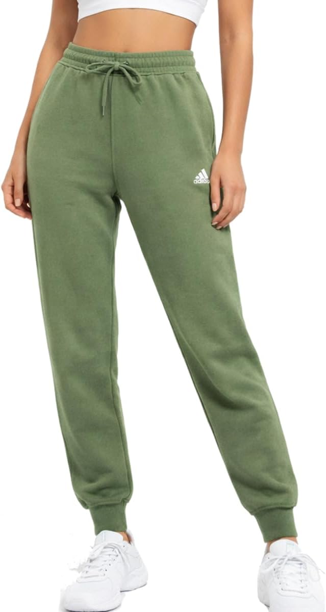 adidas Women's Tapered Fleece Pant, Focus Olive/White