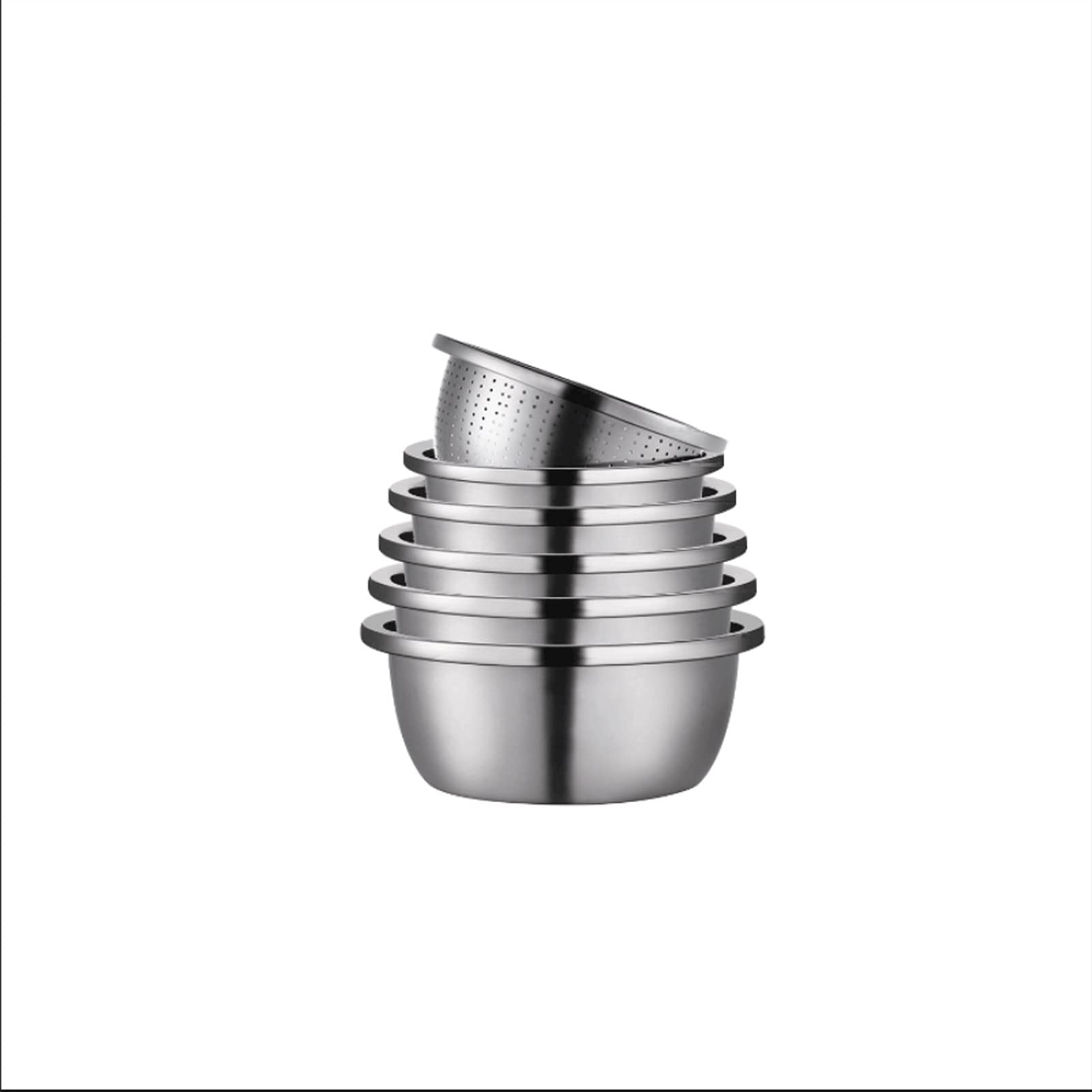 Cuencos para Mezclar de Acero Inoxidable 304, Lavabo para Sopa de Acero Inoxidable, Juego de 6 Piezas para Almacenamiento Que Ahorra Espacio, hogar, refrigerador y Almacenamiento de Alimentos en la