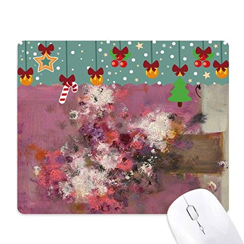 Tapis de souris en caoutchouc à motif de fleurs rose XJJ