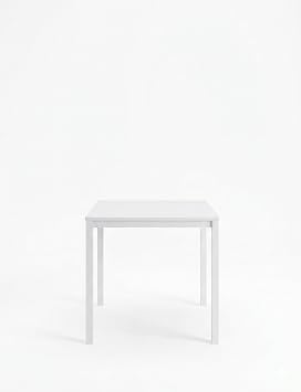 Kompakt Yemek Masası 88x60 Beyaz Metal Ayak ve Beyaz Tabla