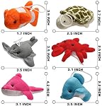 Paquet de 25 Mini Jouets en peluche d'animaux de l'océan, Jouet farci pour la fête des enfants,Petite décoration porte-clés pour l'arbre de Noël,Bonnes garnitures de sacs,Stocking Stuffers,Eufs de Pâques,Dog Cat